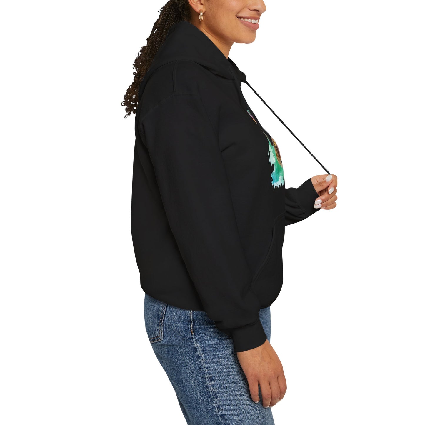 Black Baker Boy Cat Themed Hooded Sweatshirt Unisex