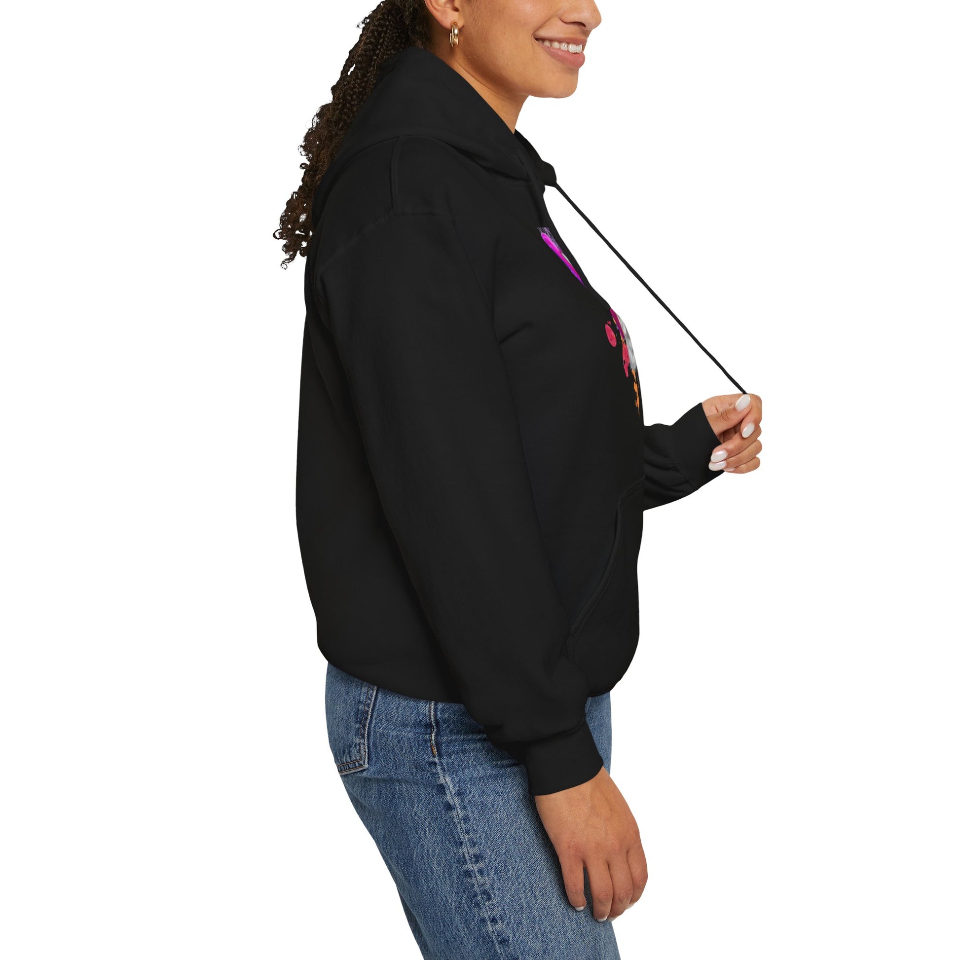 Black Beret_Girl_Cat_Themed_Hooded_sweatshirt