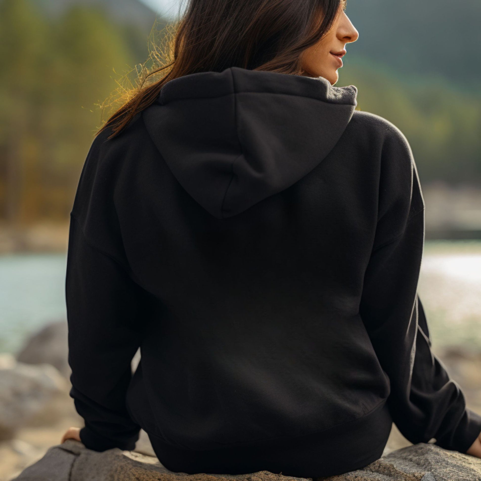 Black Cat Themed Love USA Hooded Sweatshirt Unisex