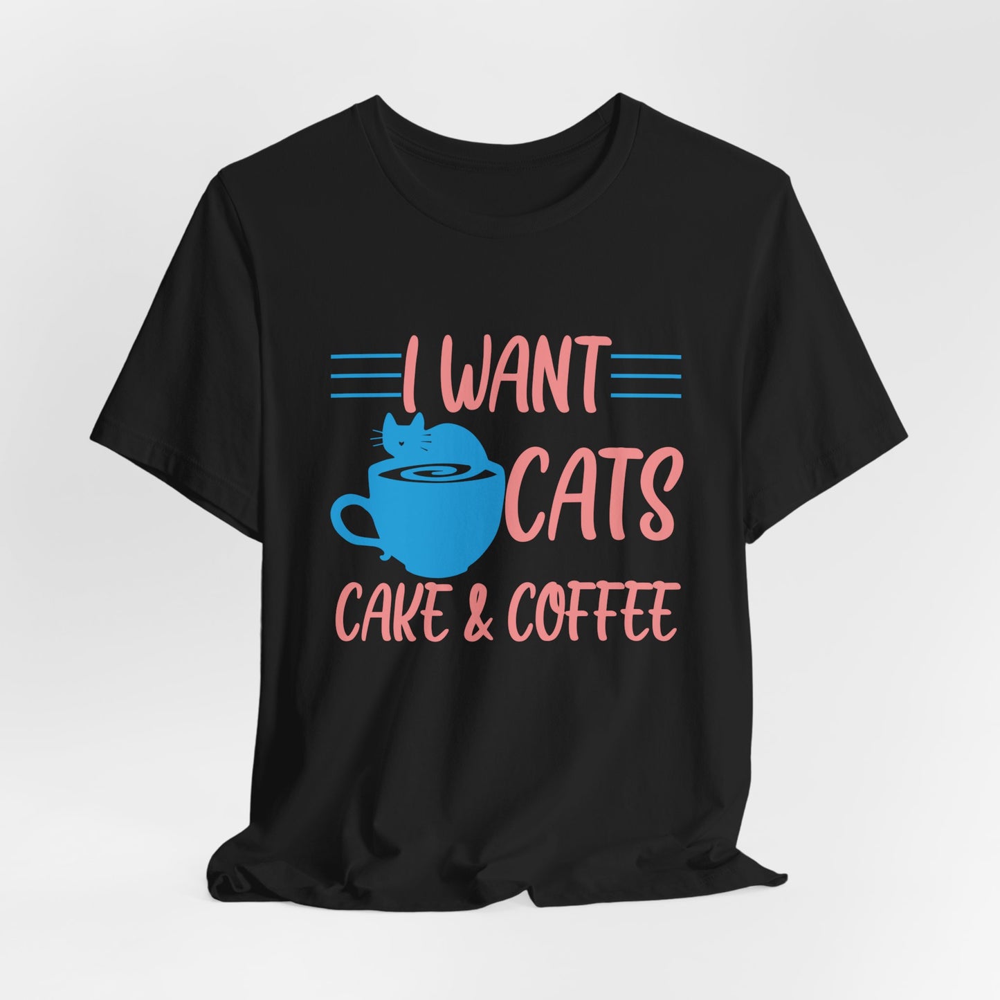 Black Cats Cake & Coffee T-Shirt Unisex Crew Neck