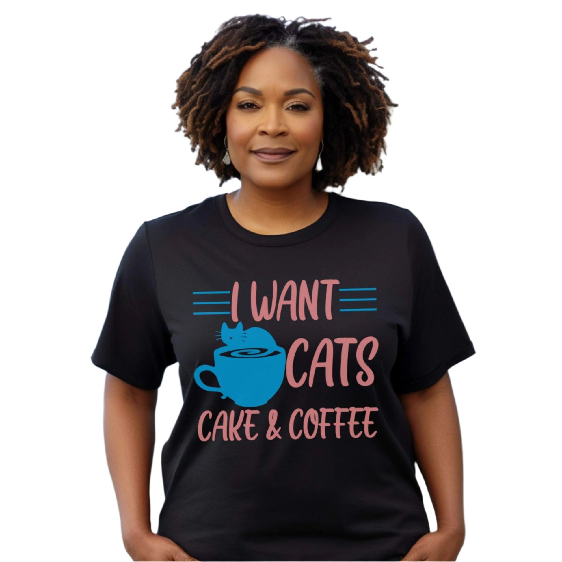 Black Cats Cake & Coffee T-Shirt Unisex Crew Neck