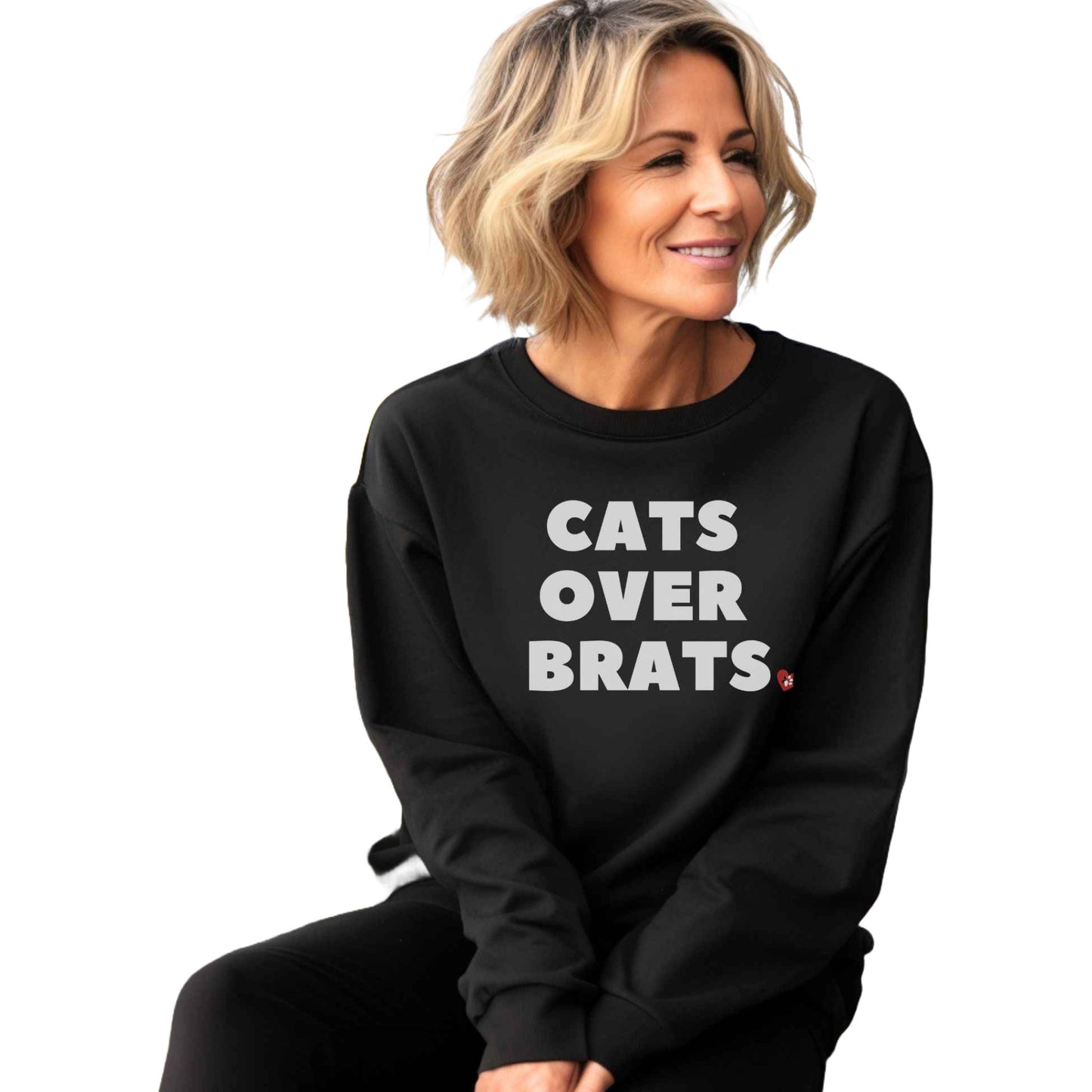 Black Cats Over Brats Crewneck Unisex Sweatshirt