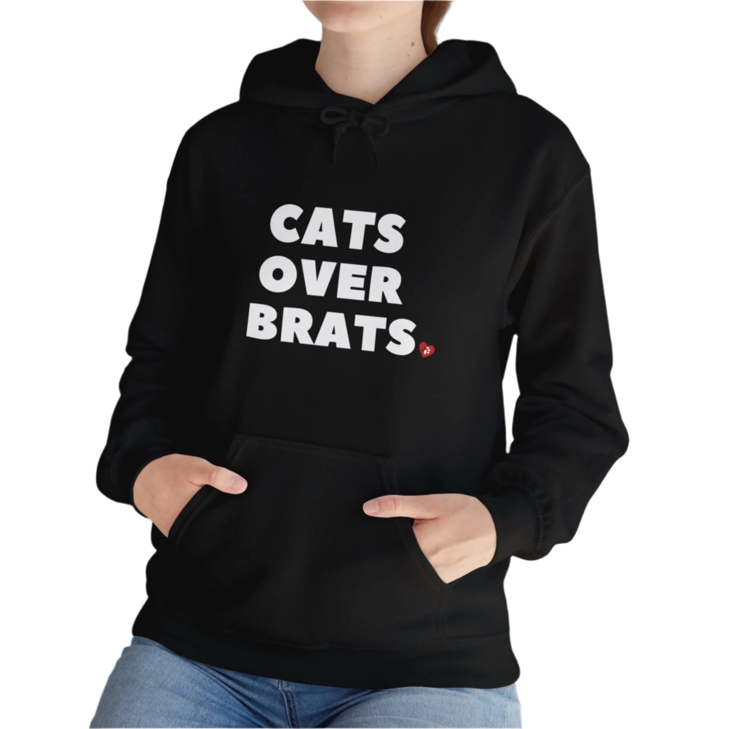 Black Cats Over Brats Hooded Sweatshirt Unisex