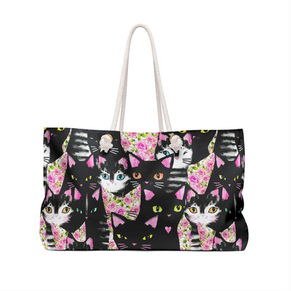 Cats & Roses Weekender Tote Bag