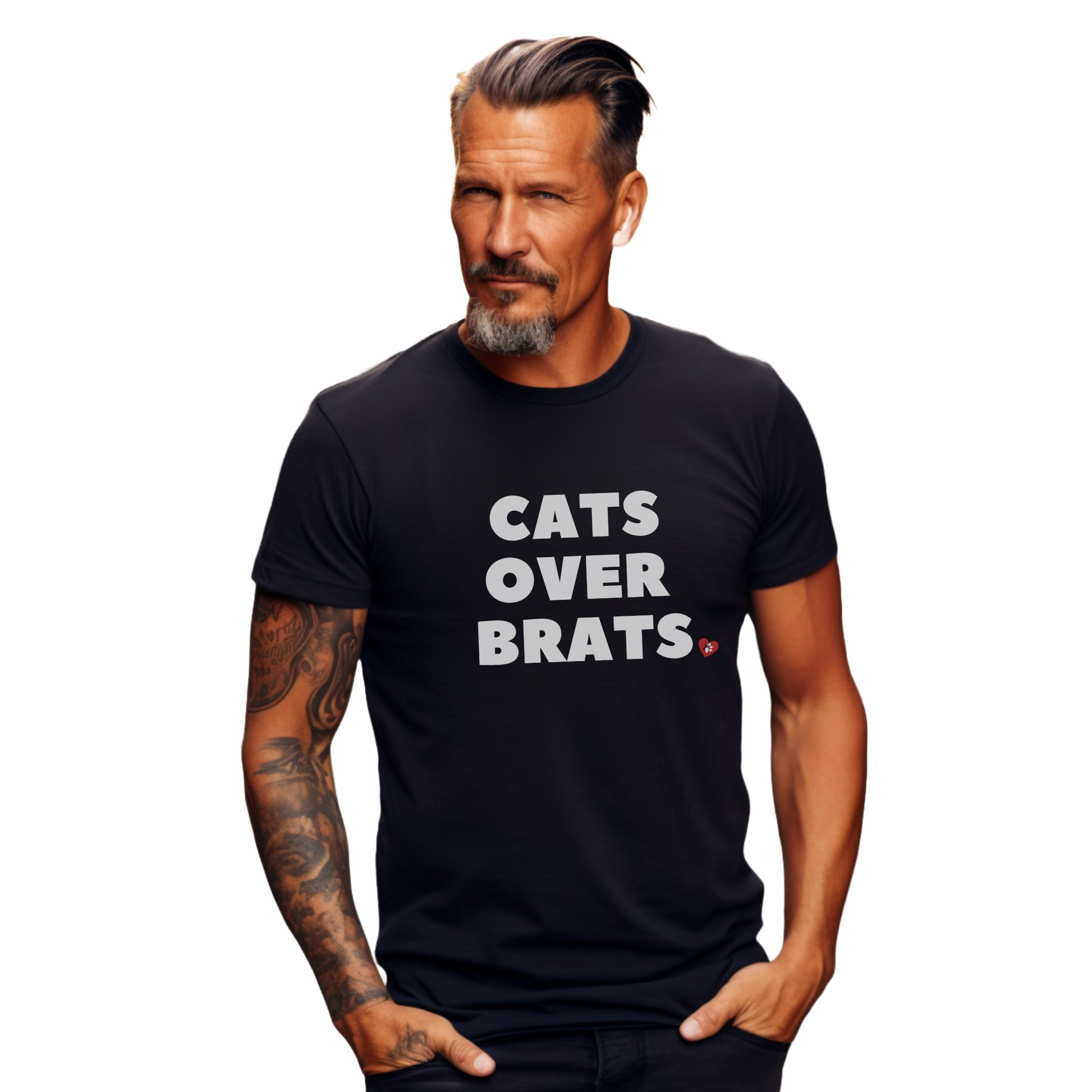 Black Cats Over Brats Crew Neck Unisex T-Shirt