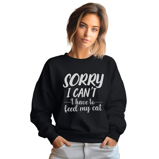 Black Feed My Cat Crewneck Sweater Unisex