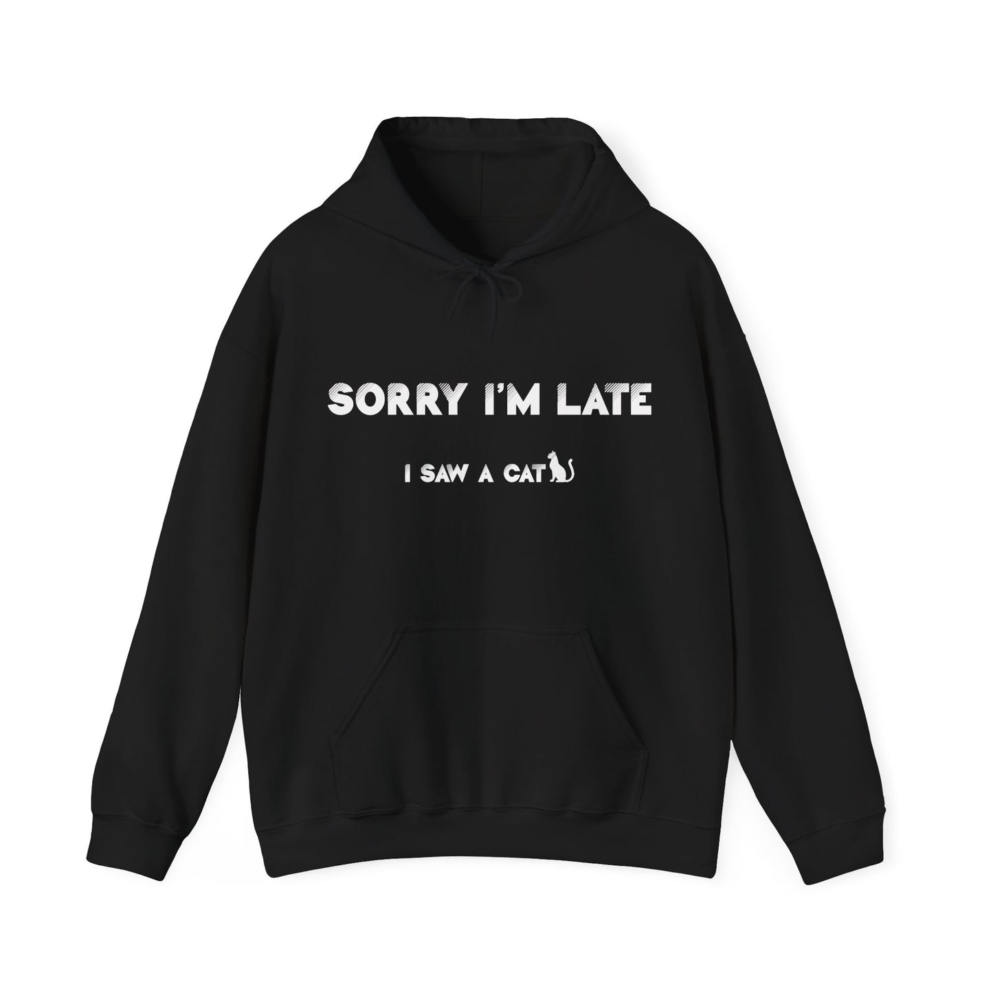 Black I Saw A Cat Hooded Sweatshirt Unisex  