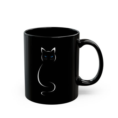 Black mug with 'CATS OVER BRATS' text and cat graphic.