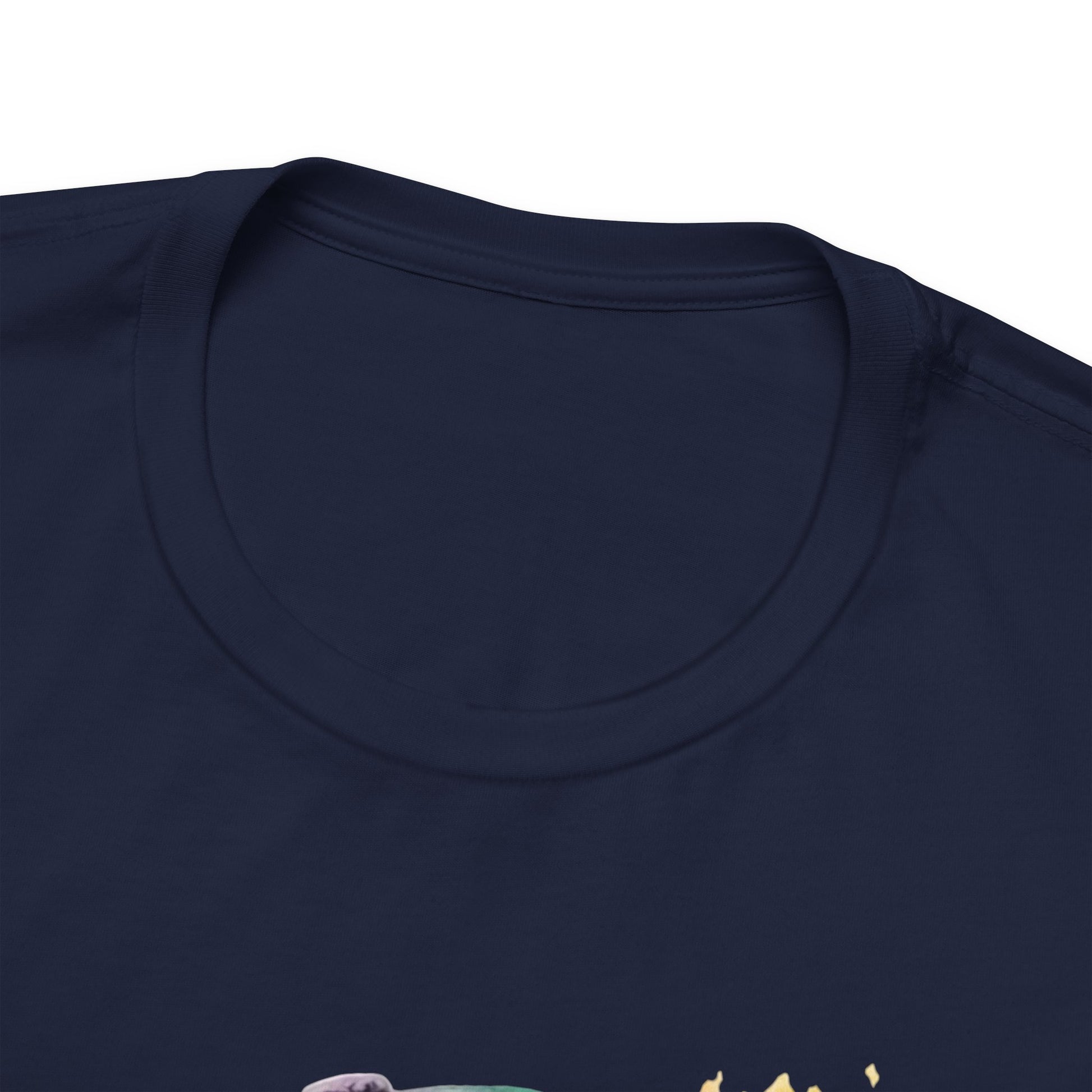 Navy Baker Boy Cat T-Shirt Unisex Crew Neck