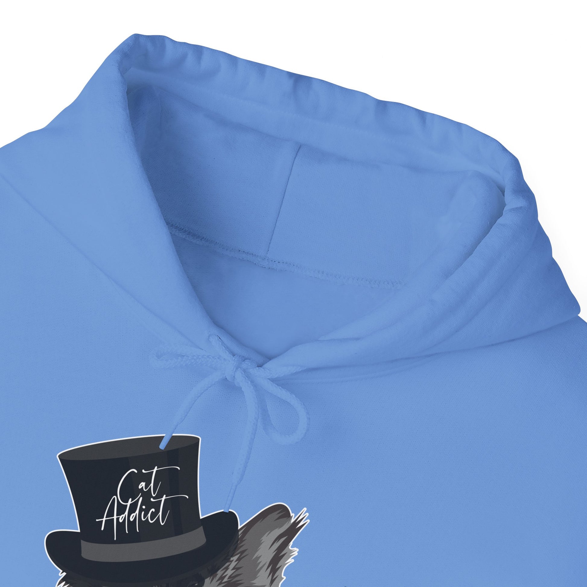 Carolina Blue Cat Addict_Maine Coon Feline Themed Hooded_Sweatshirt Unisex