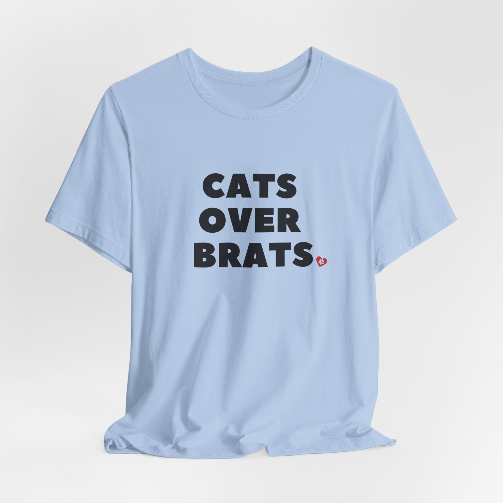 Baby Blue Cats Over Brats Crew Neck Unisex T-Shirt
