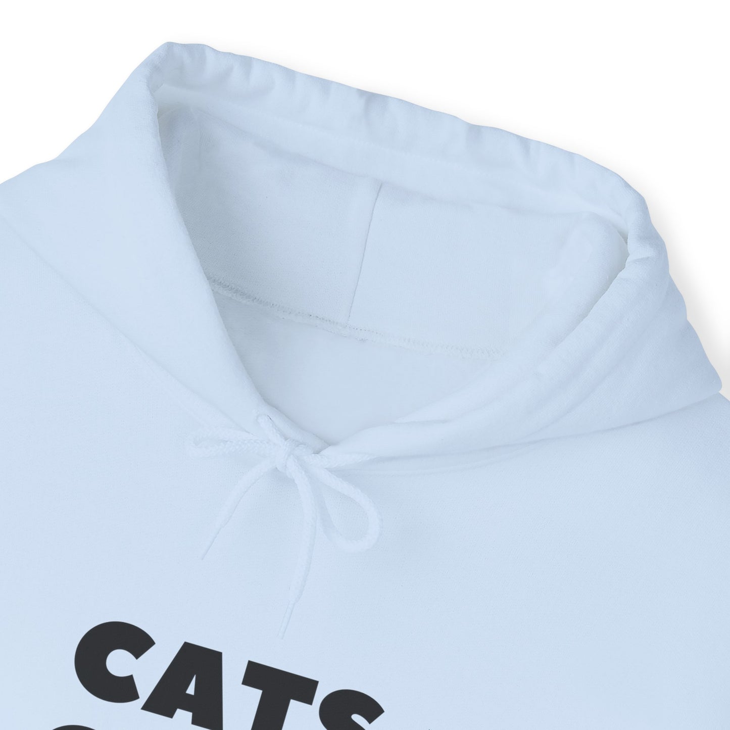 Pale Blue Cats Over Brats Hooded Sweatshirt Unisex