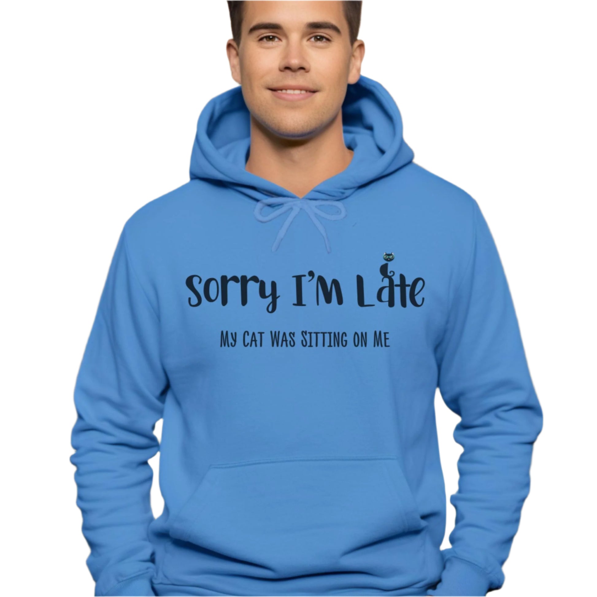Carolina Blue My_Cat_Was_Sitting_On_Me_Unisex_Hooded_Sweatshirt
