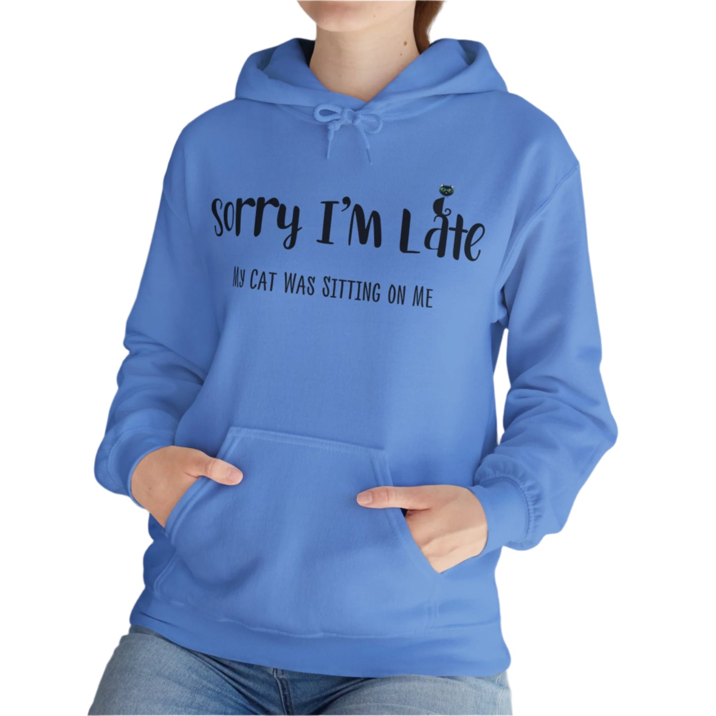 Carolina Blue My_Cat_Was_Sitting_On_Me_Unisex_Hooded_Sweatshirt