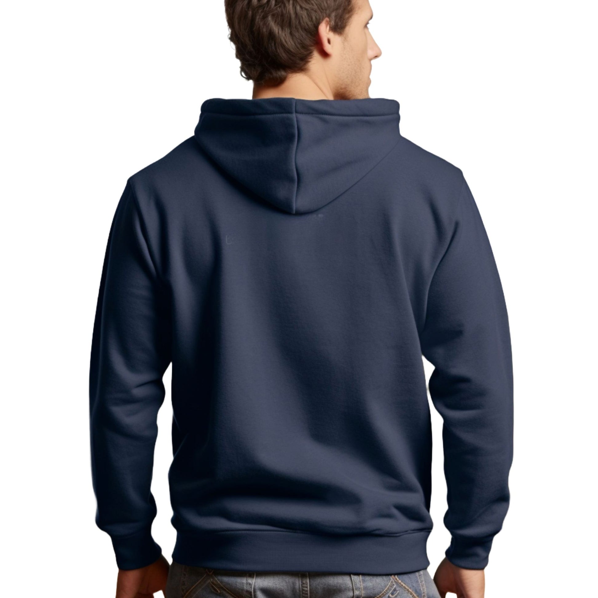 Navy Not Lazy Cat Themed Hooded Sweatshirt Unisex