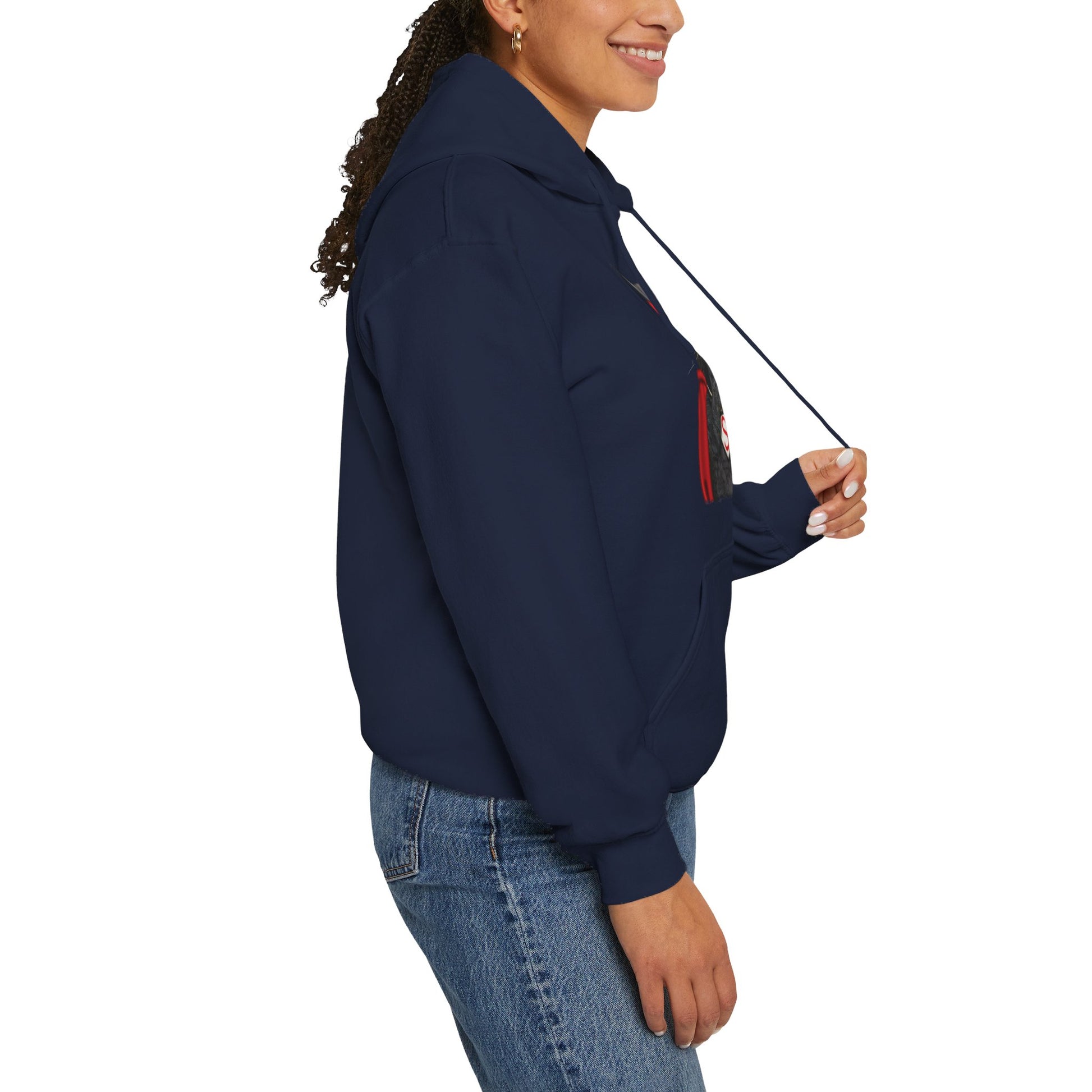 Navy Super Cat Hooded Sweatshirt Unisex
