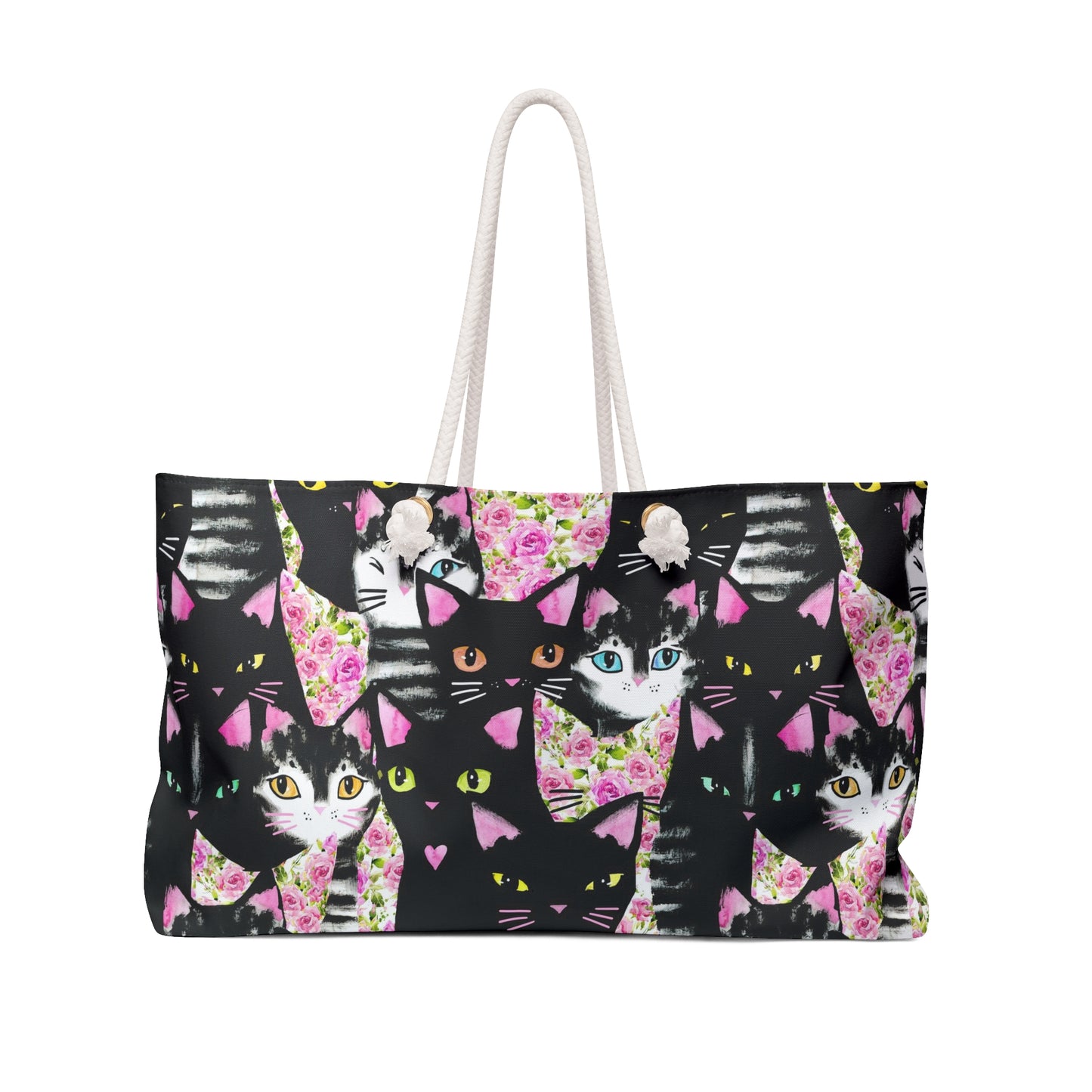 Cats & Roses Weekender Tote Bag