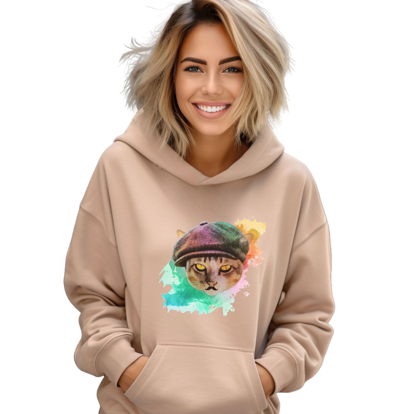 Sand Baker Boy Cat Themed Hooded Sweatshirt Unisex