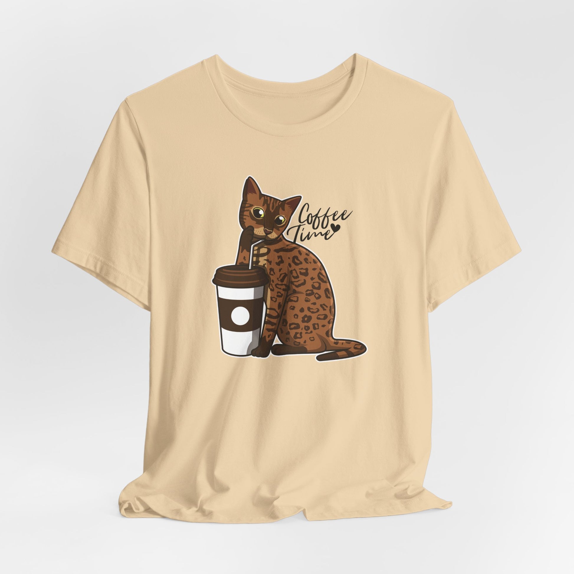 Cream Drinking Cat T-Shirt Unisex