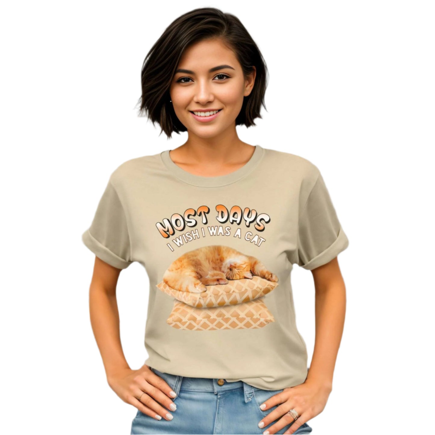 Soft Cream Most Days Cat T-Shirt Unisex Crew Neck