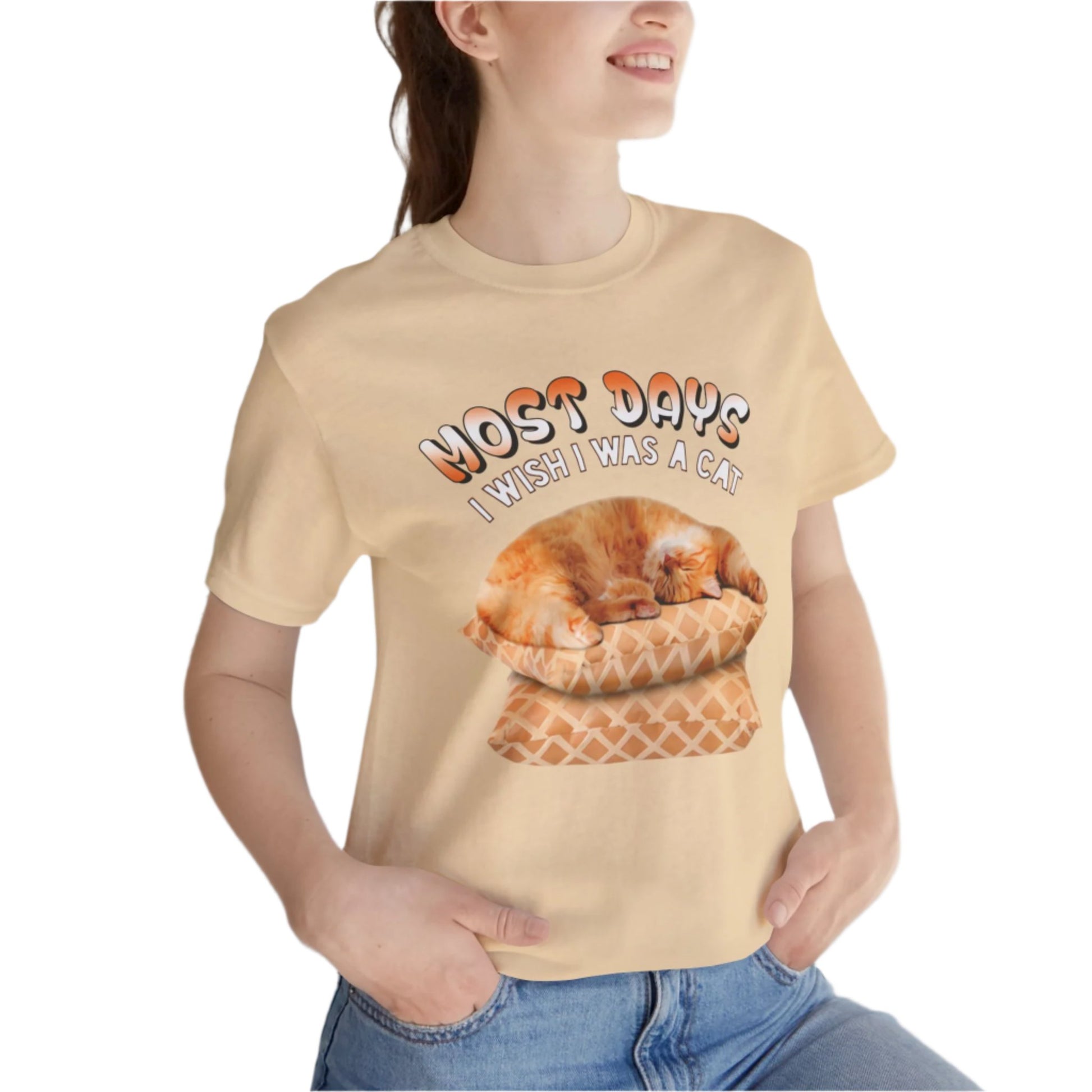 Soft Cream Most Days Cat T-Shirt Unisex Crew Neck
