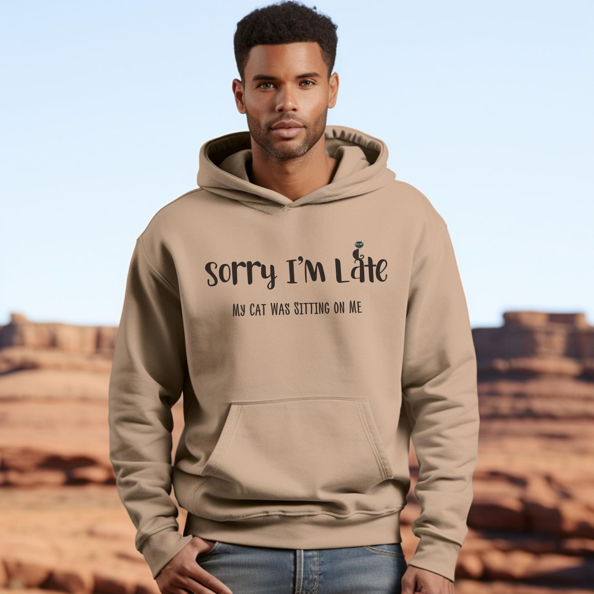 Sand My_Cat_Was_Sitting_On_Me_Unisex_Hooded_Sweatshirt