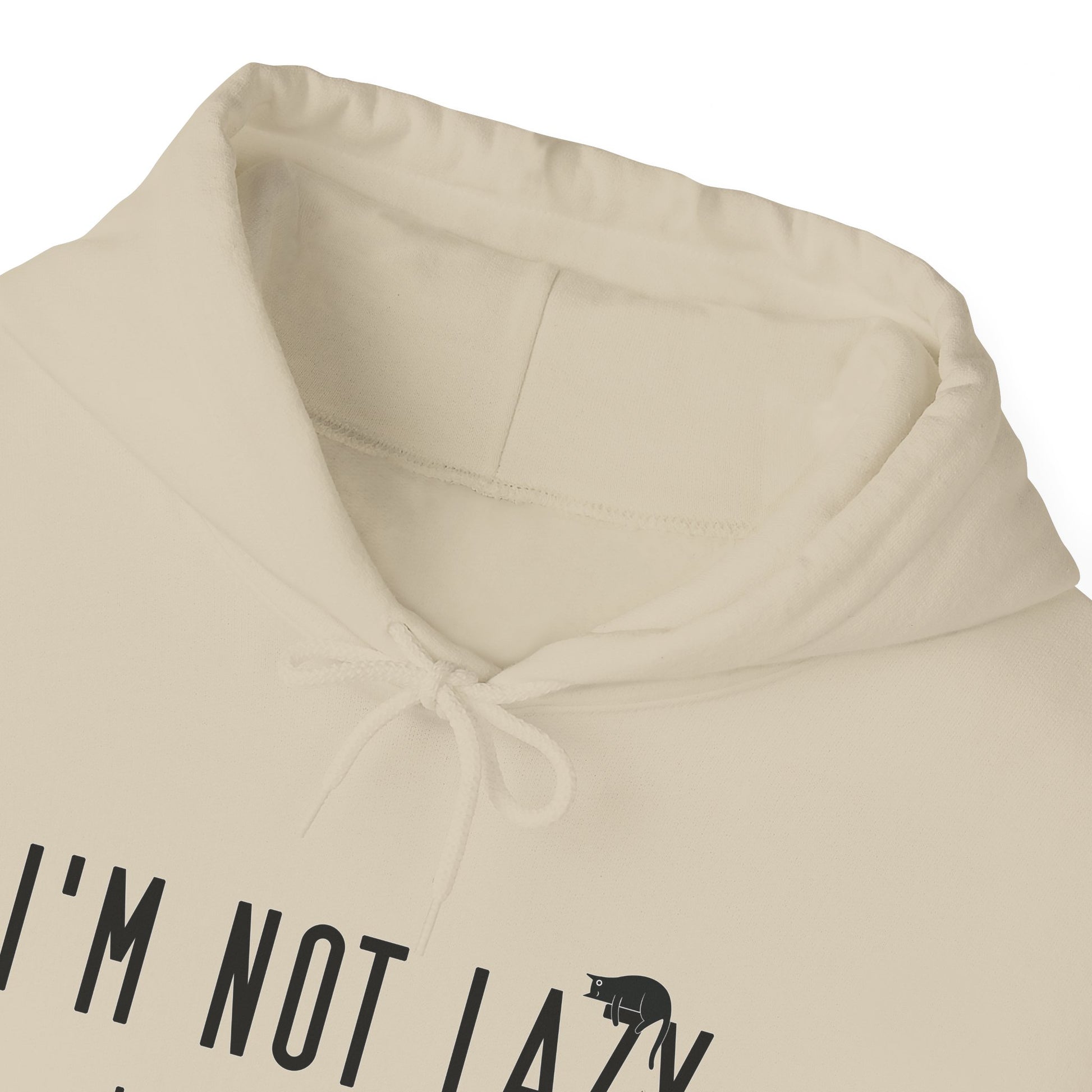 Sand Not Lazy Cat Themed Hooded Sweatshirt Unisex