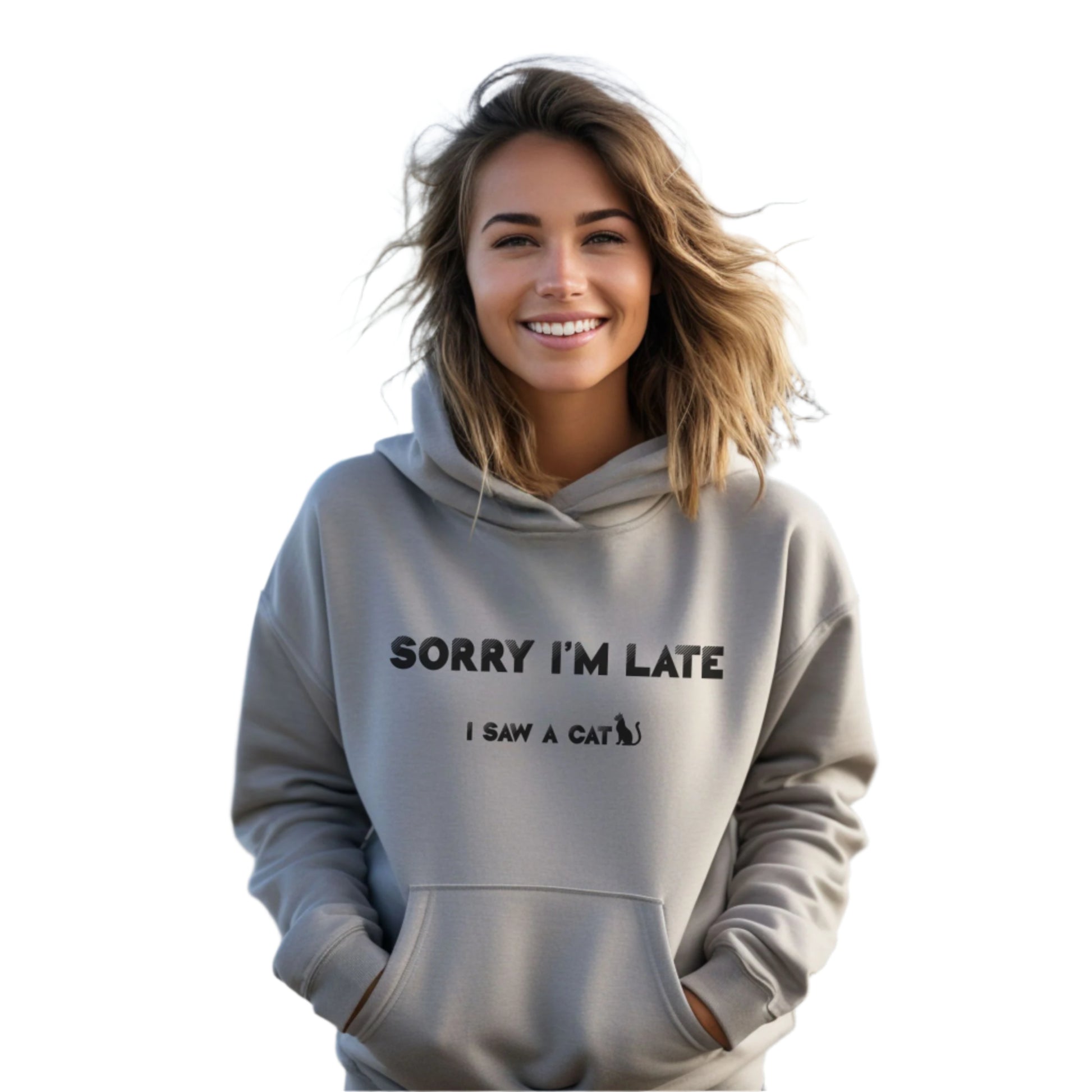 Oyster I Saw A Cat Hooded Sweatshirt Unisex