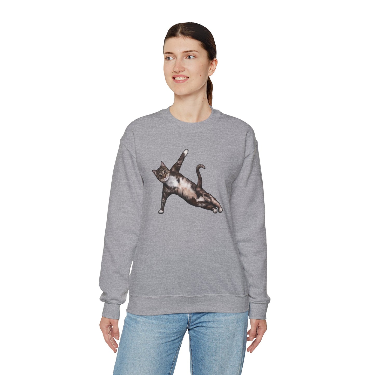 Oyster Yoga Pose cat themed unisex  sweatshirt