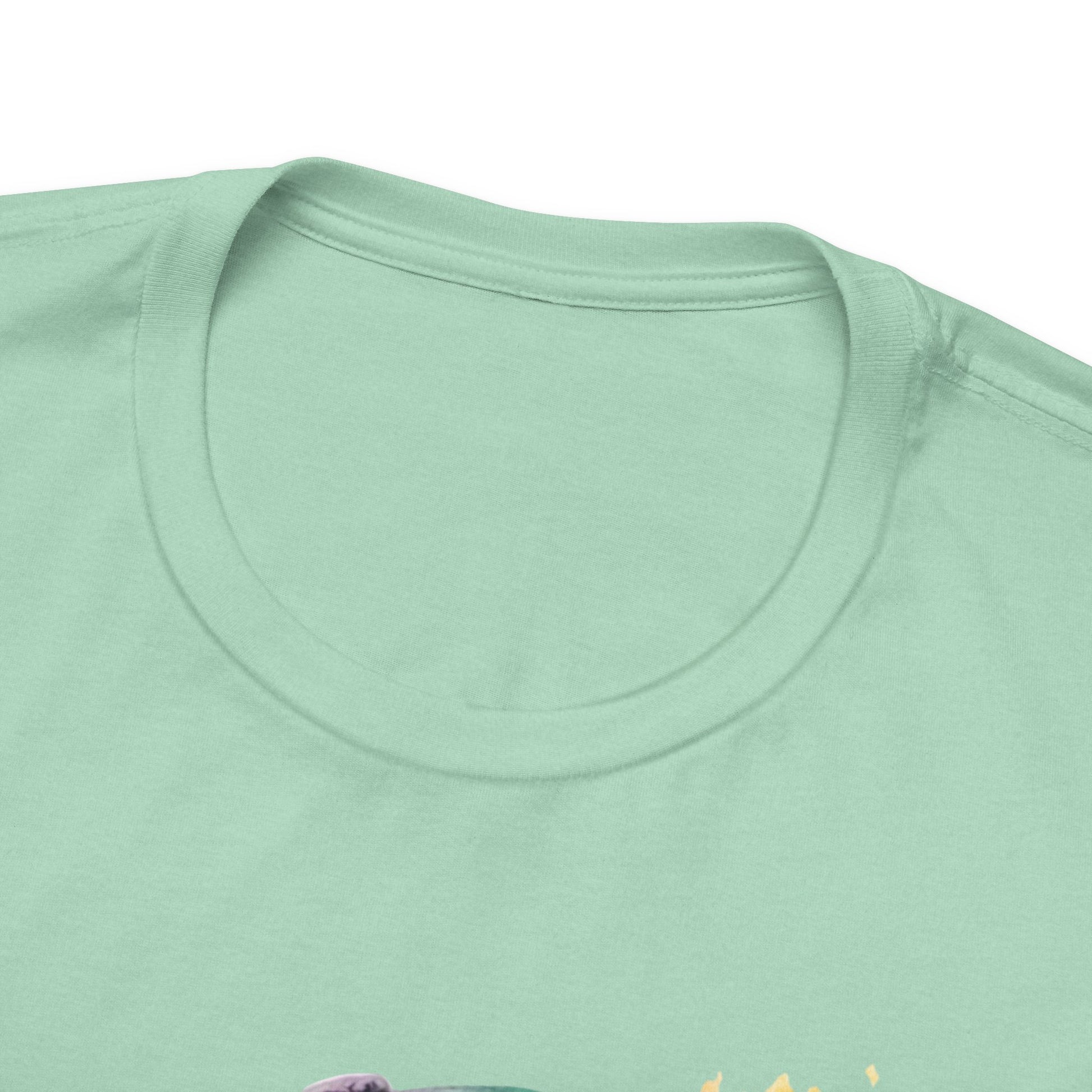 Heather Mint Baker Boy Cat T-Shirt Unisex Crew Neck