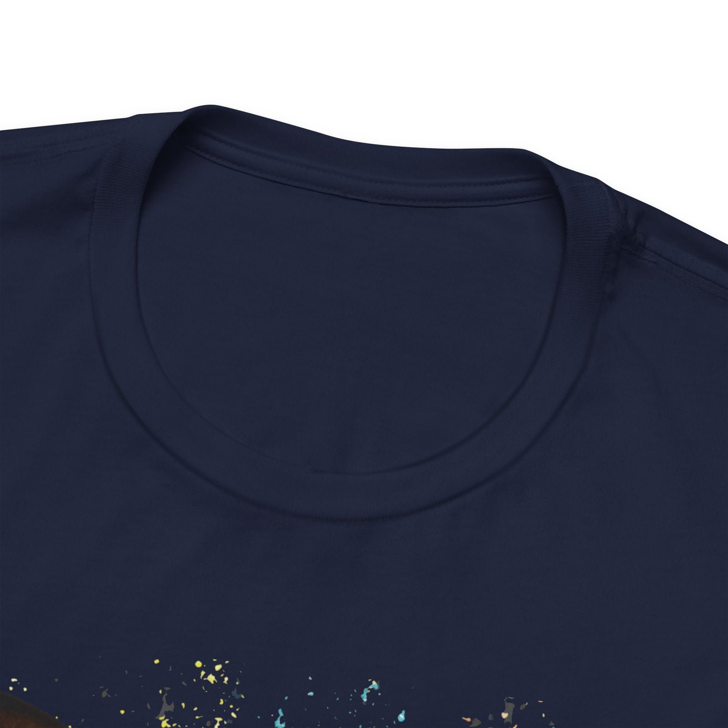 Navy Awesome Cat T-Shirt Crew Neck Unisex
