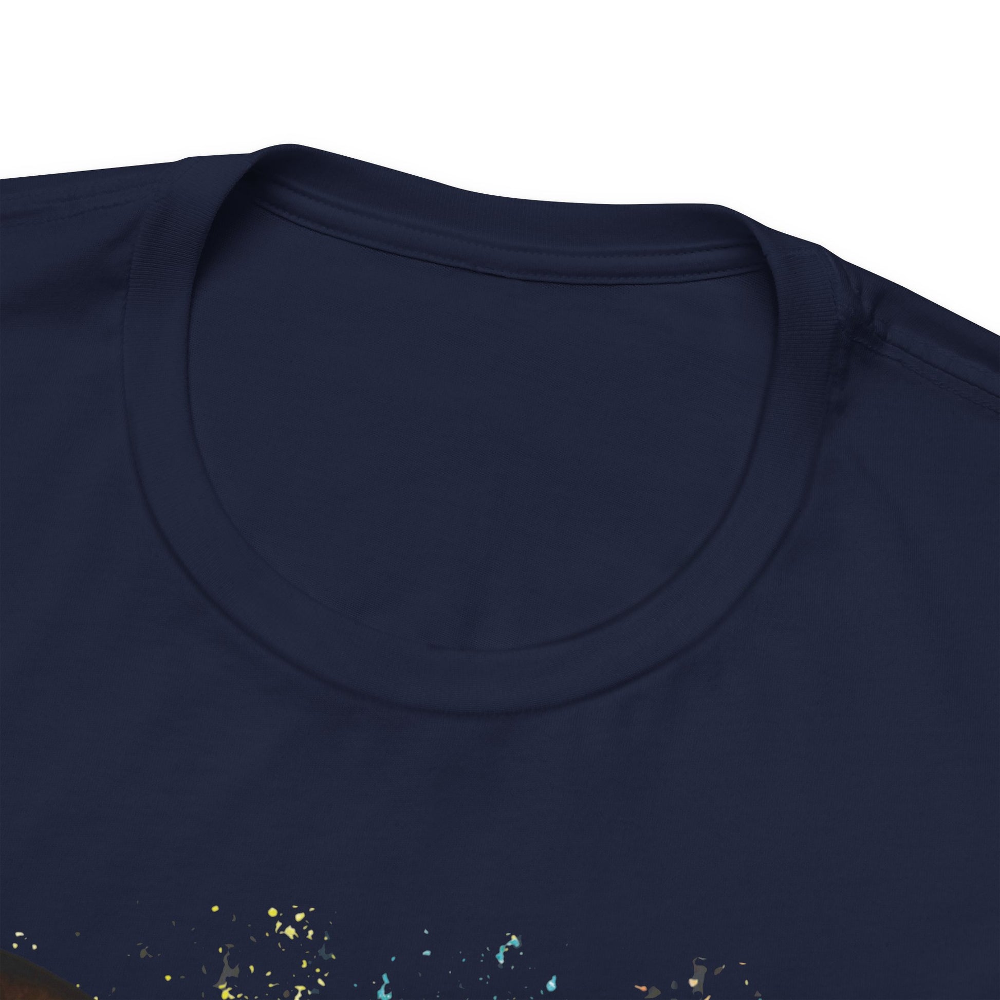 Navy Awesome Cat T-Shirt Crew Neck Unisex