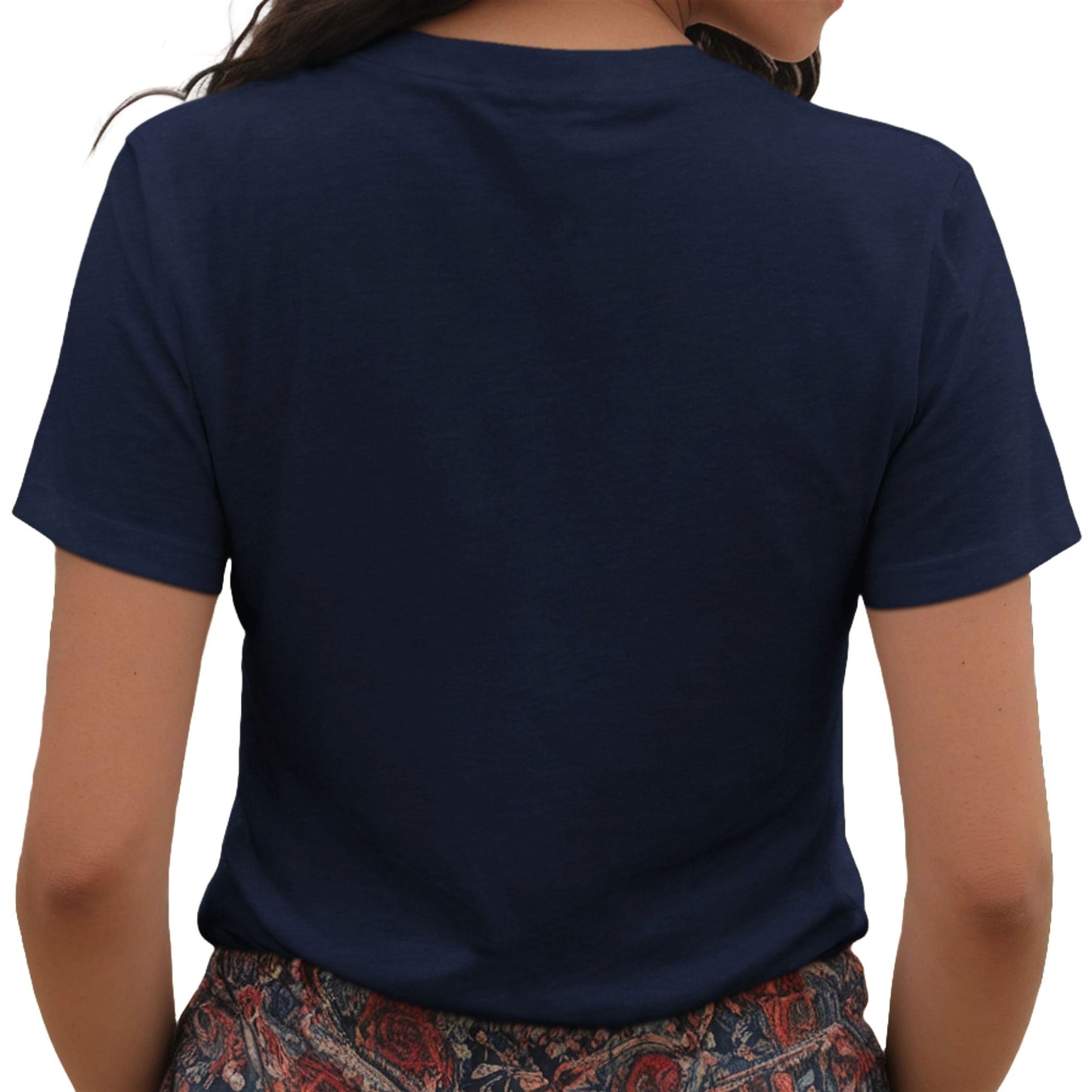 Navy Drinking Cat T-Shirt Unisex V-Neck