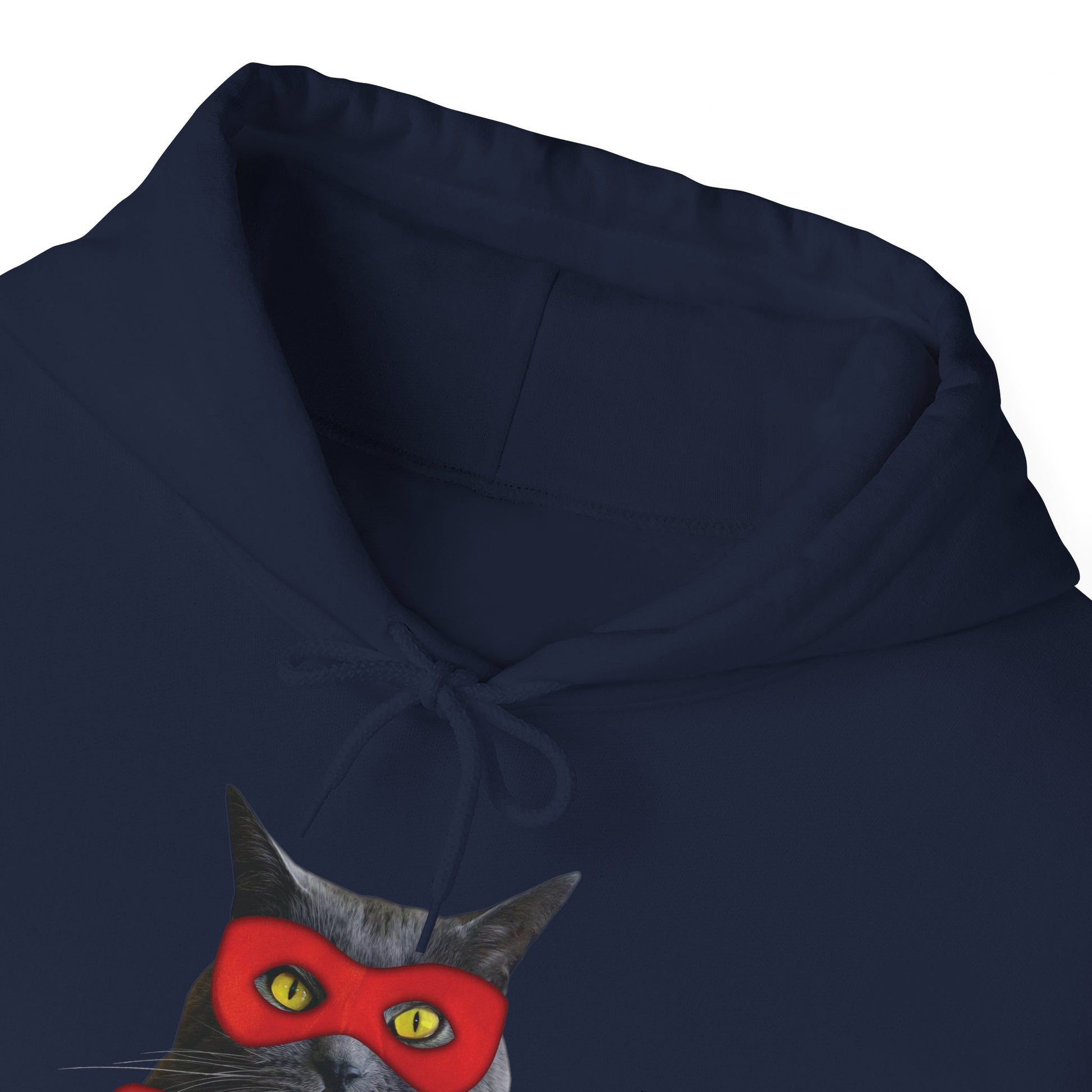 Navy Super Cat Hooded Sweatshirt Unisex