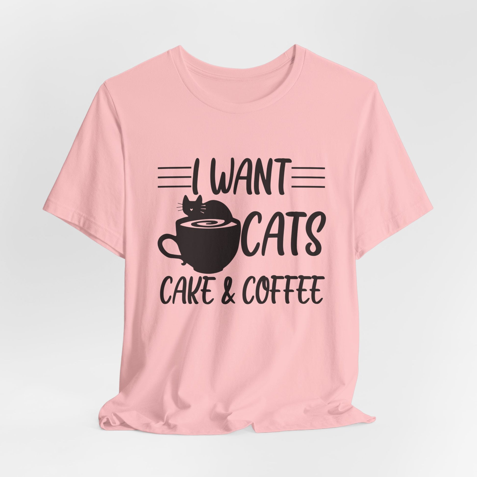 Pink Cats Cake & Coffee T-Shirt Unisex Crew Neck