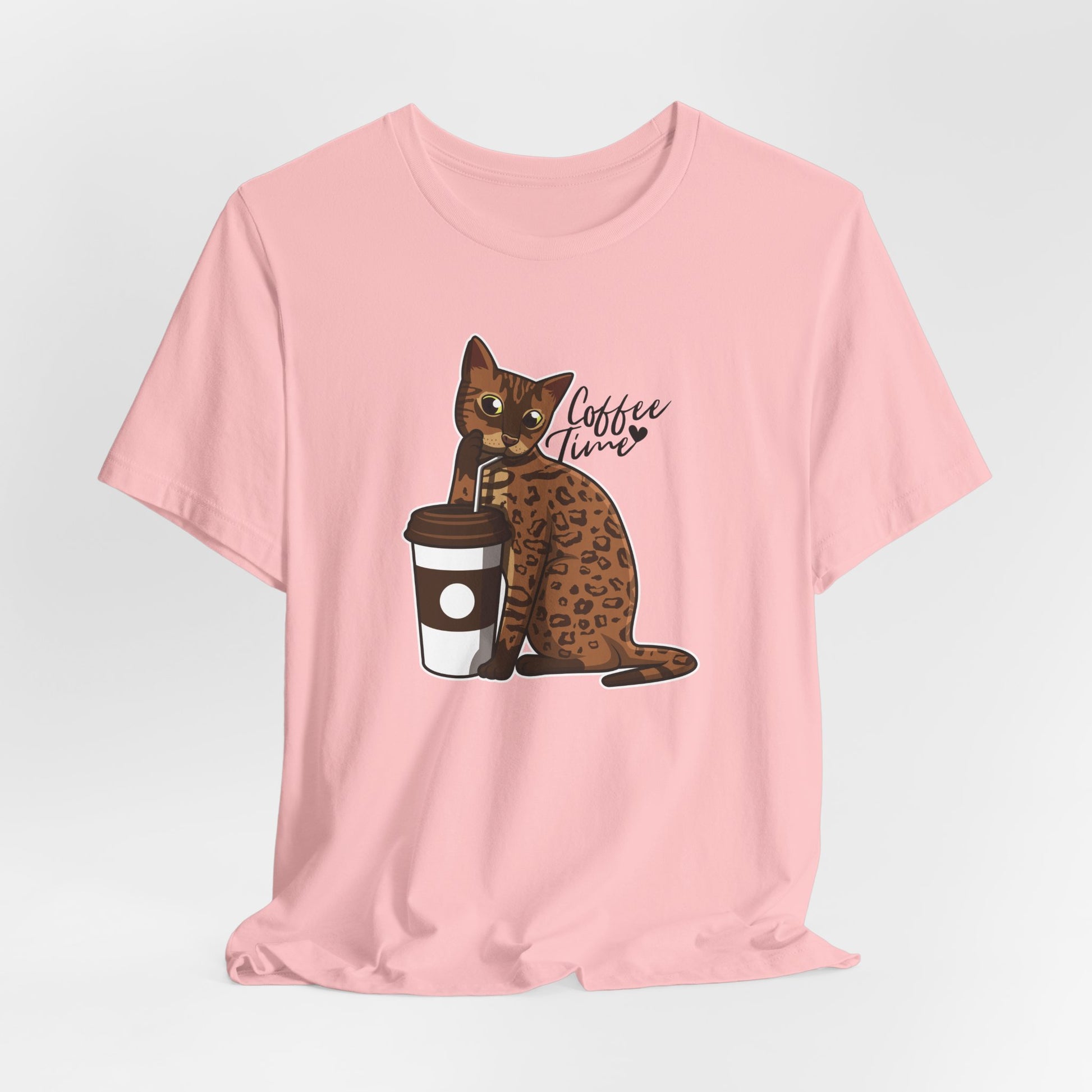 Pink Drinking Cat T-Shirt Unisex
