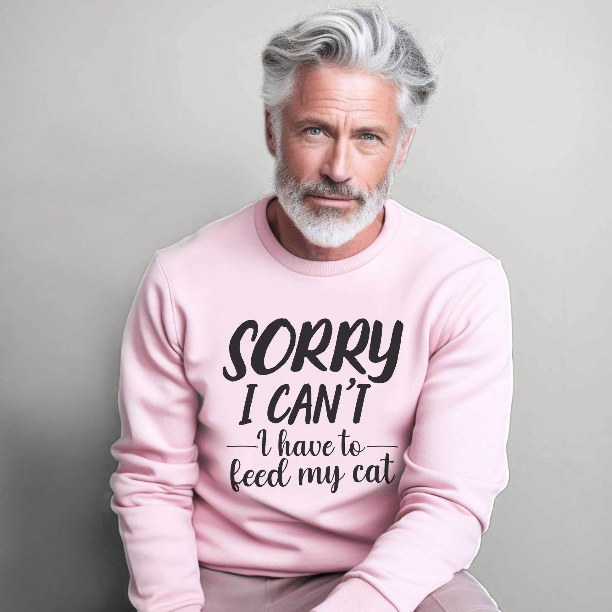 Pale Pink Feed My Cat Crewneck Sweater Unisex