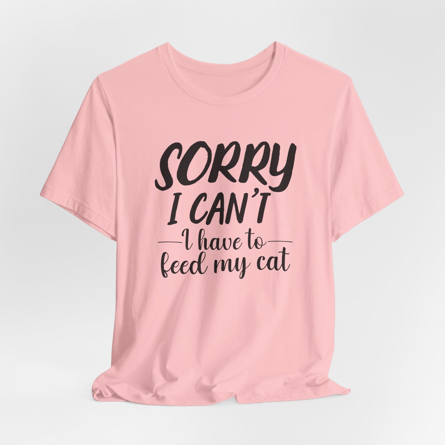 Pink Feed My Cat T-Shirt Unisex Crew Neck