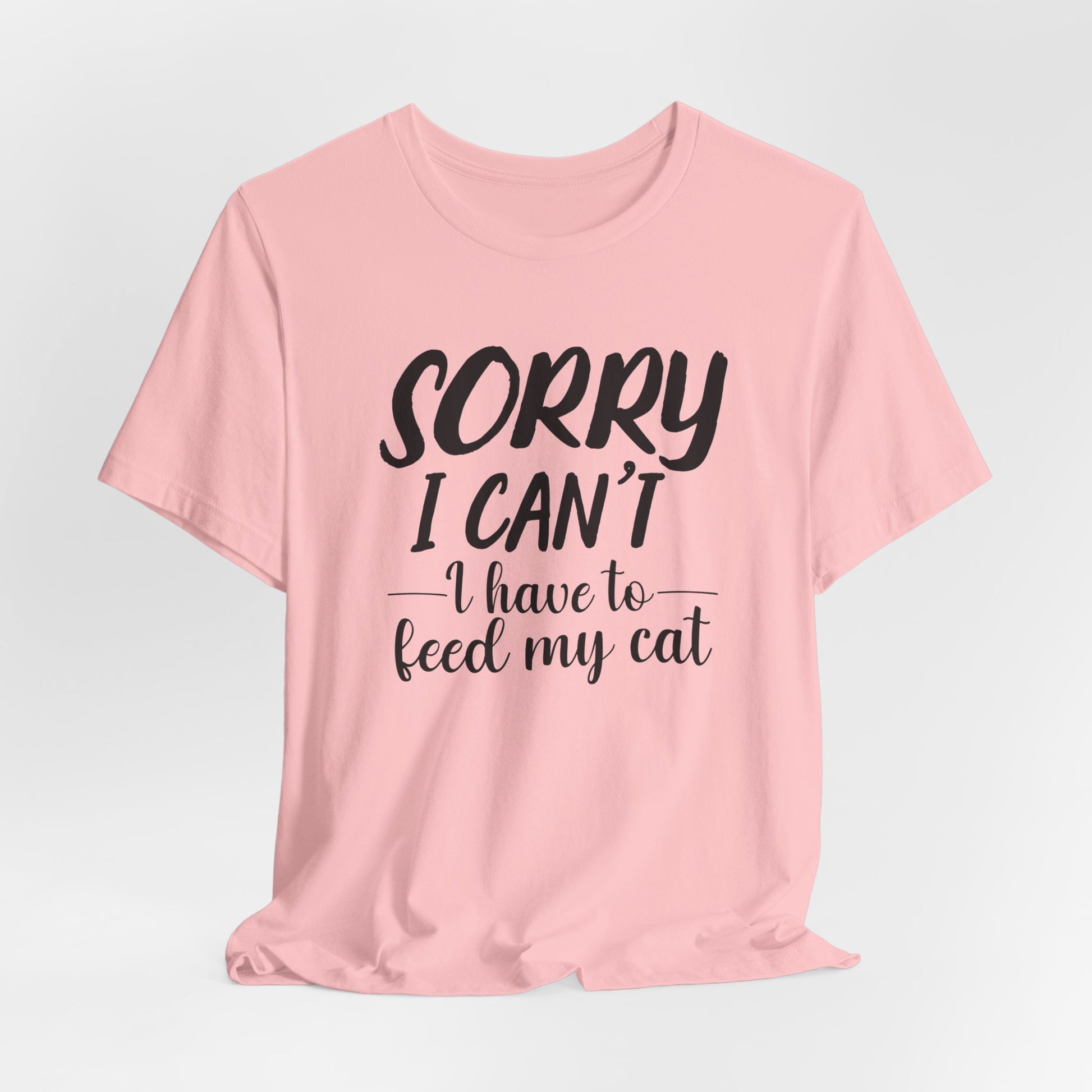 Pink Feed My Cat T-Shirt Unisex Crew Neck