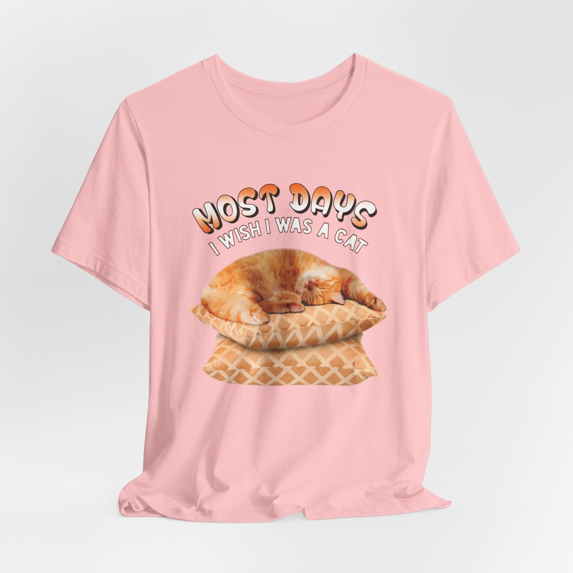 Pink Most Days Cat T-Shirt Unisex Crew Neck