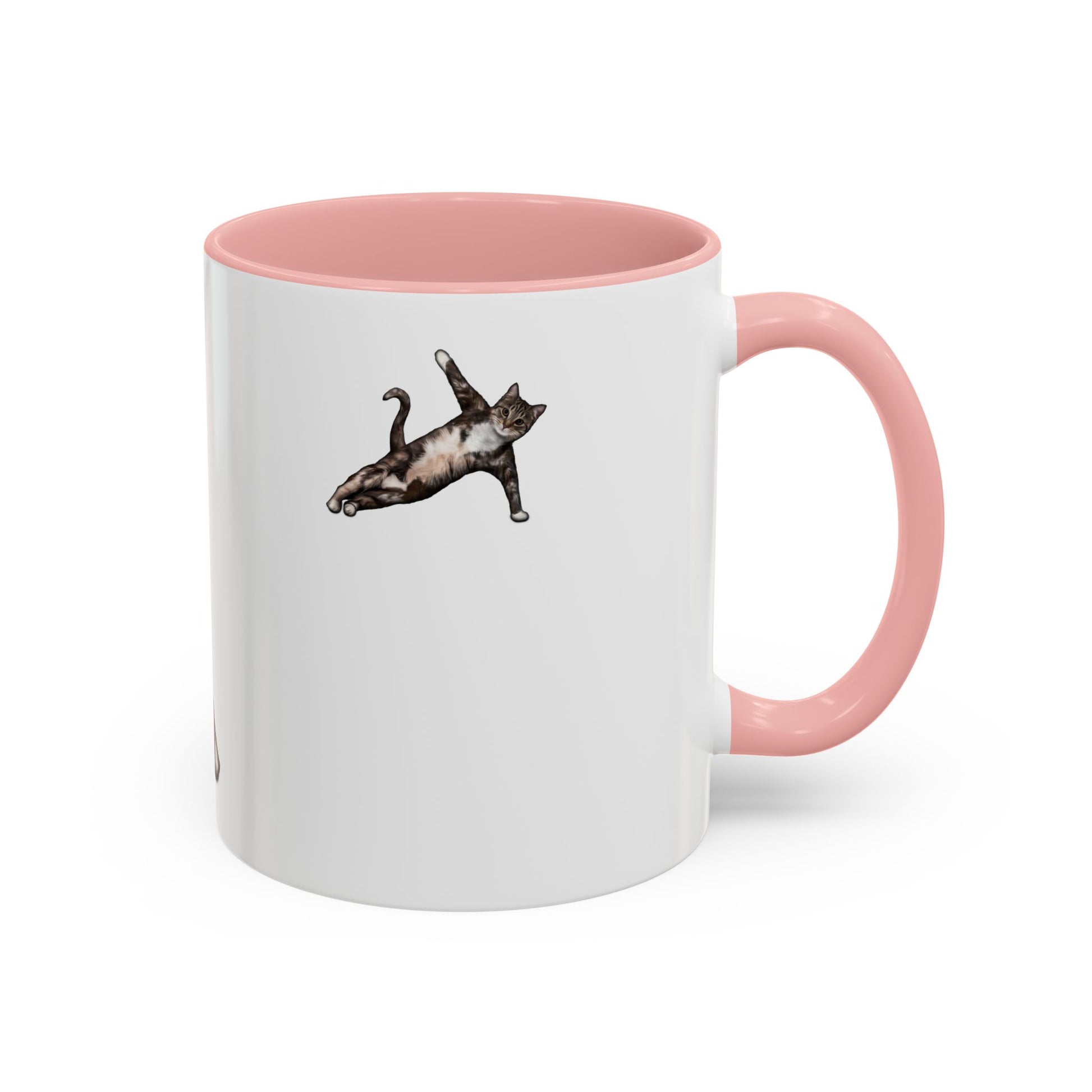 Mug with an illustration of a cat in a yoga pose