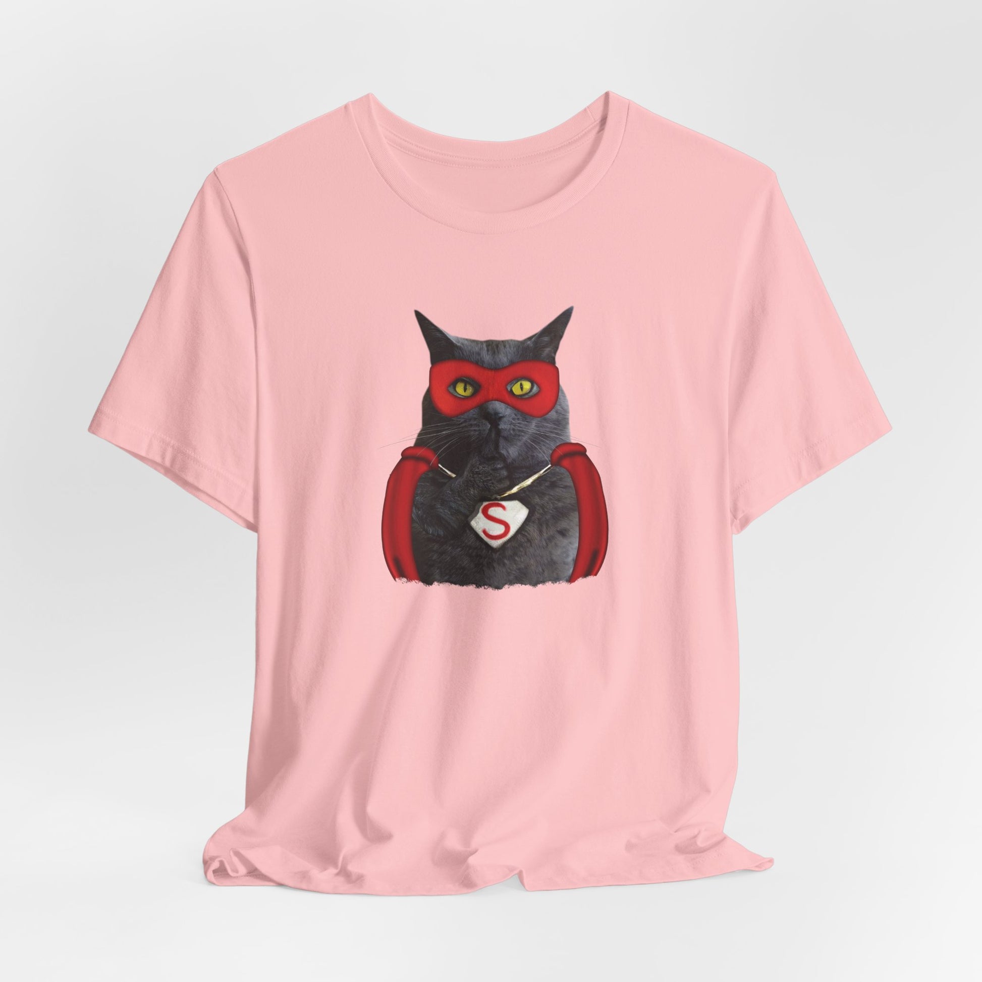 Pink Super Cat T-Shirt Unisex Crew Neck
