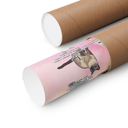 Poster of illustrated movie cats, cat themed wall art.