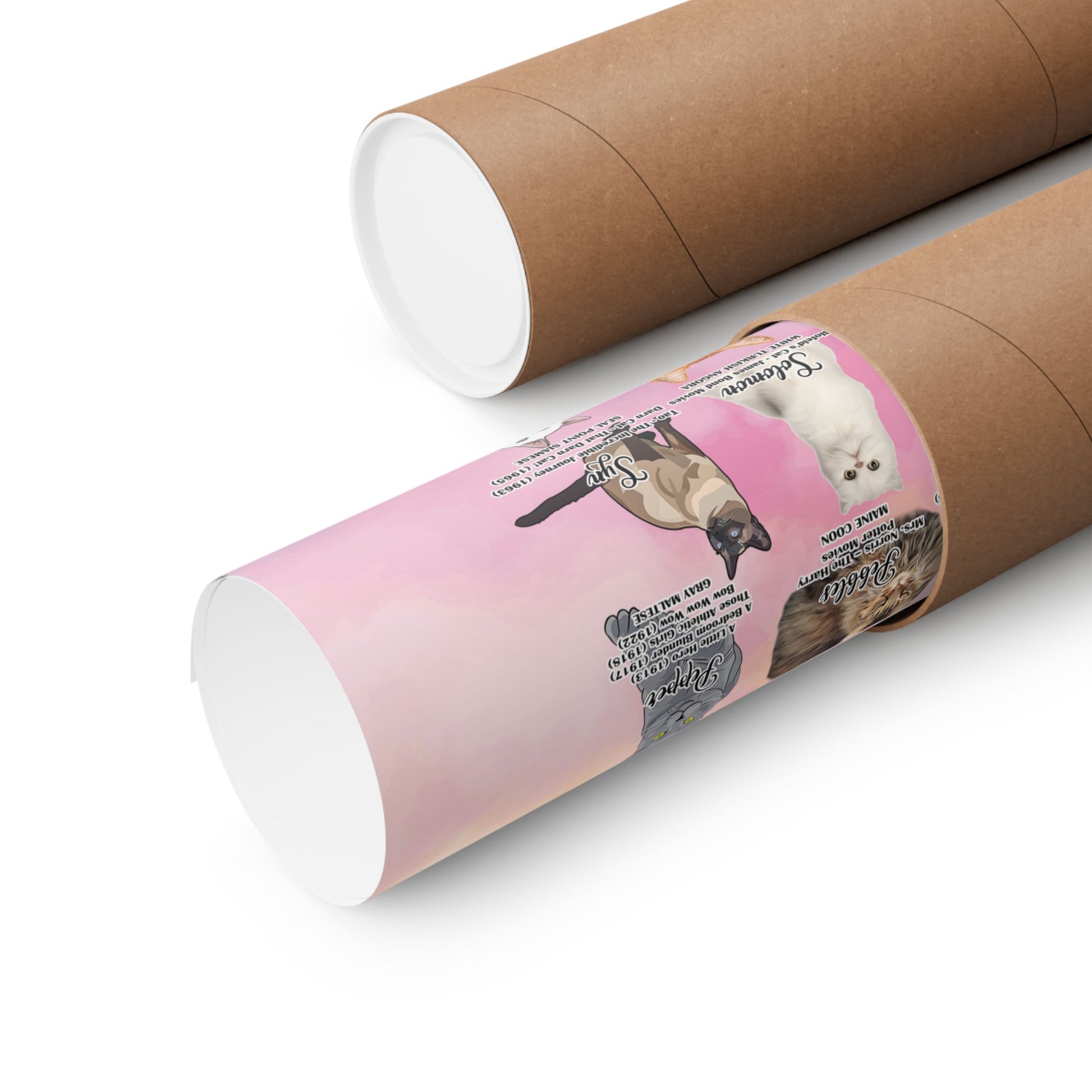Poster of illustrated movie cats, cat themed wall art.