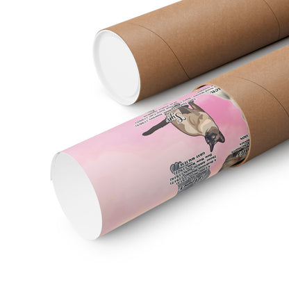 Poster of illustrated movie cats, cat themed wall art.