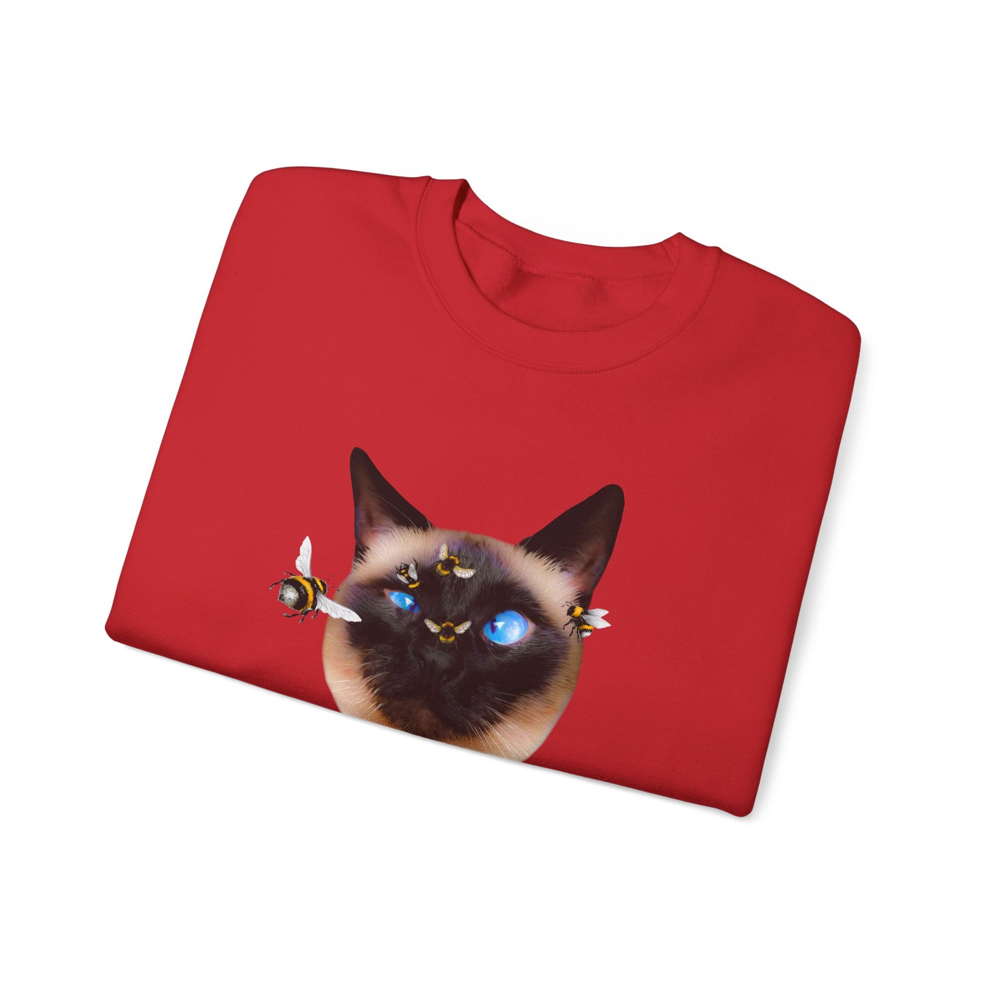 Red Buzz Off Cat Themed Crewneck Unisex Sweatshirt