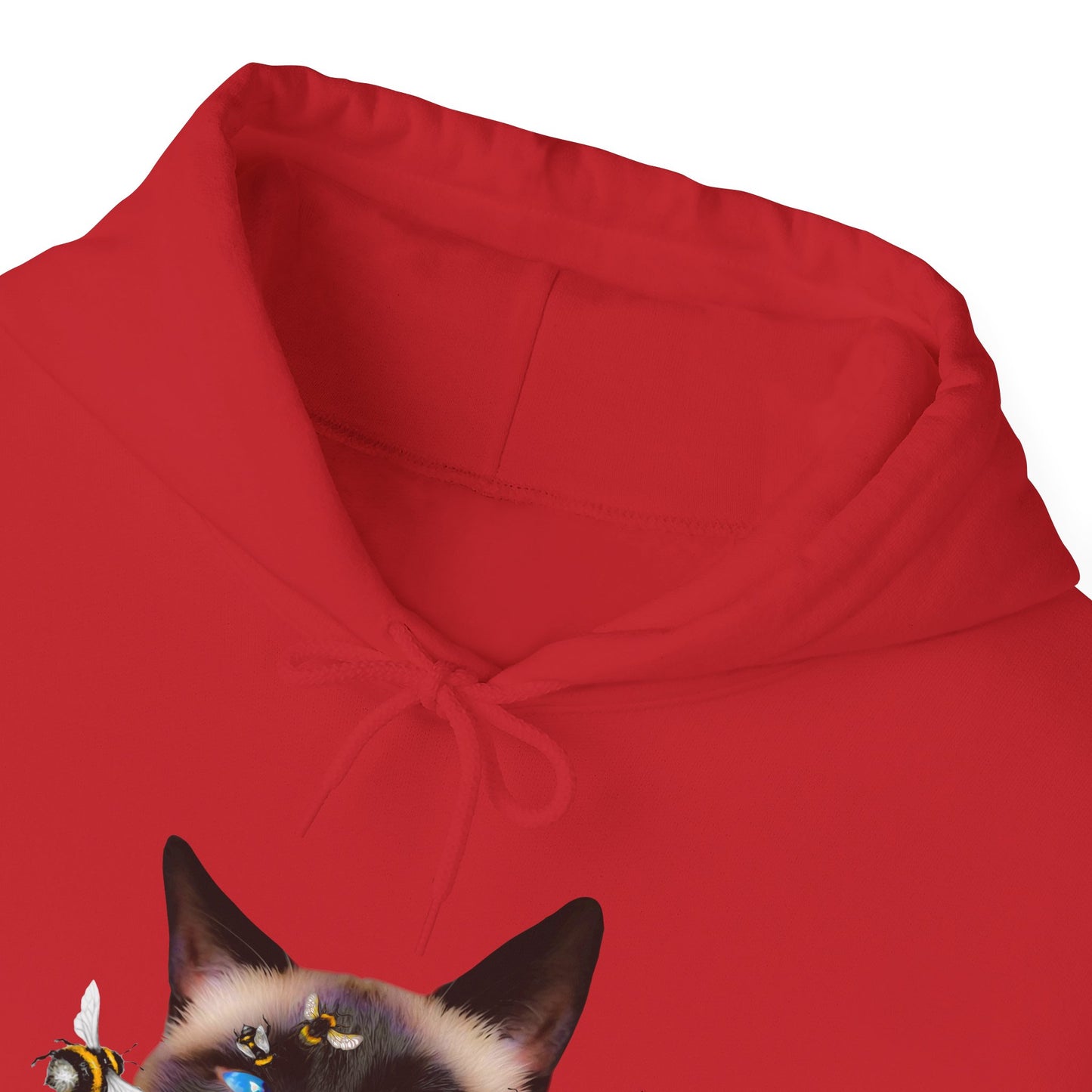 Red Buzz Off Cat Themed Hooded Sweatshirt Unisex