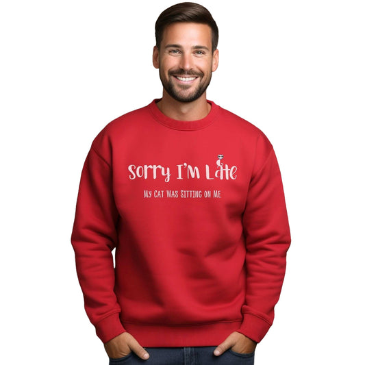 Red My Cat Was Sitting On Me Unisex Crewneck Sweatshirt