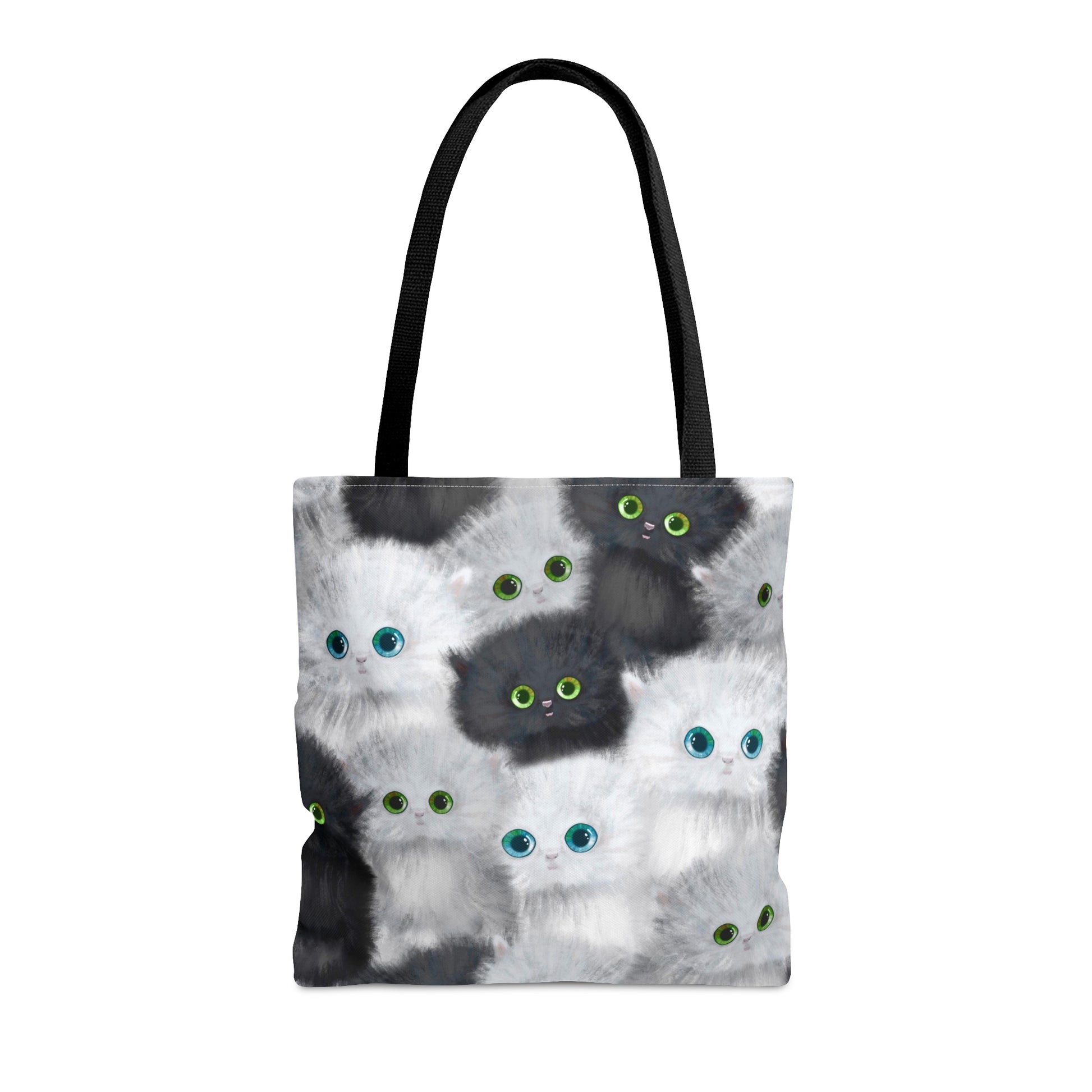 Tote bag with black and white kittens pattern
