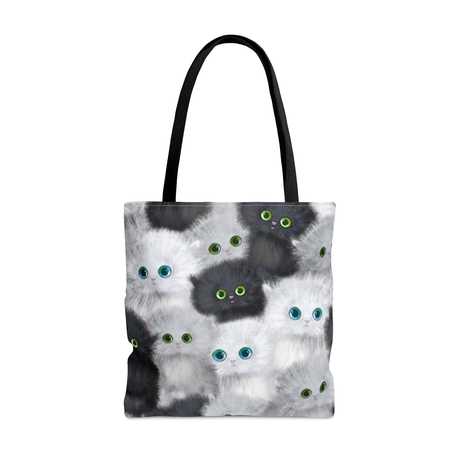 Tote bag with black and white kittens pattern